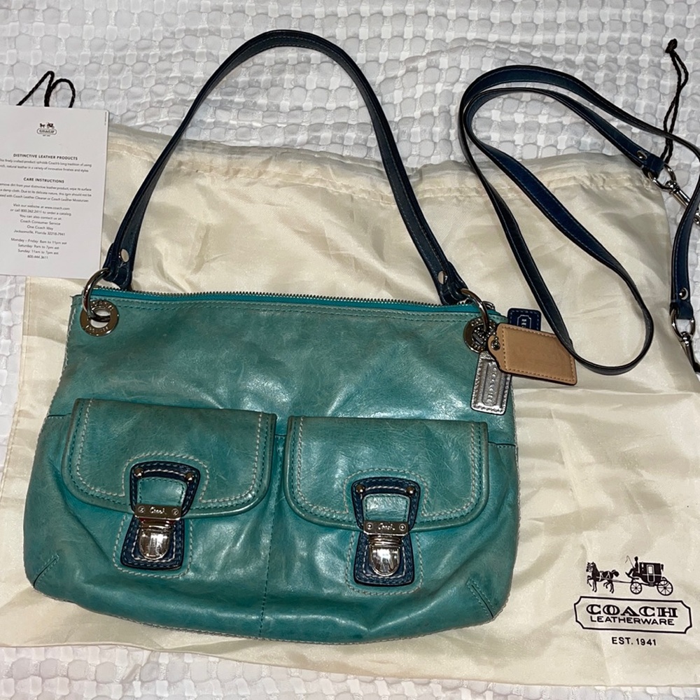 Coach Shoulder Bag Turqoise